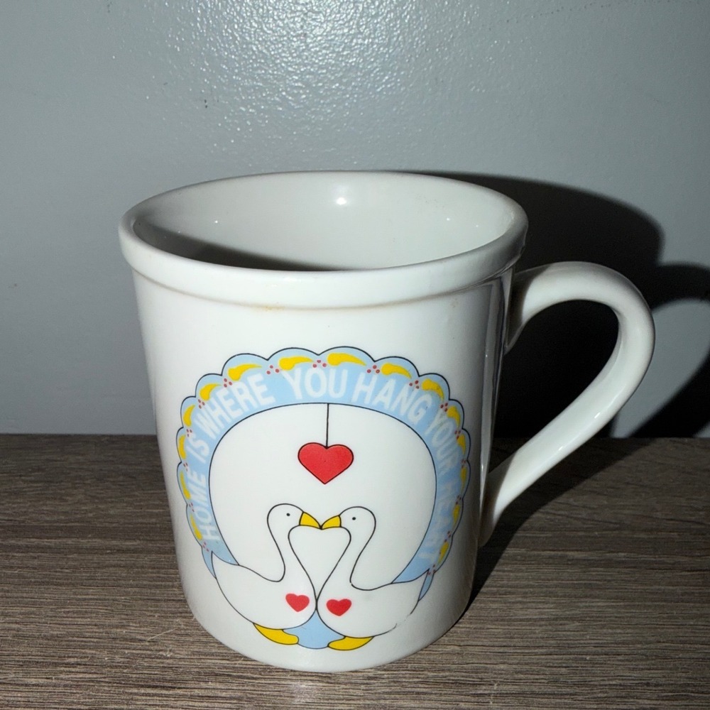 Vintage Giftco Inc Geese Coffee Mug Home Is Where You Hang Your Heart White